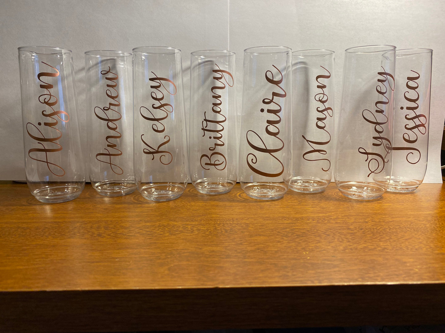 personalized 9oz Plastic Champagne Flute - Bridesmaid, Maid of Honor, Wedding Party, Birthday, Events, Gift ect.