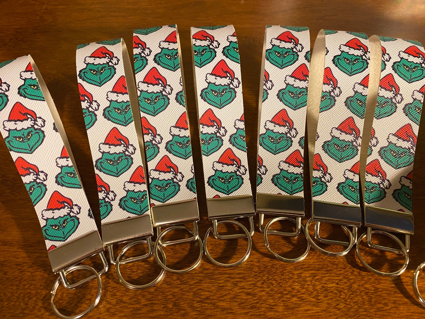 Grinch faux leather key fob christmas holiday keychain accessories