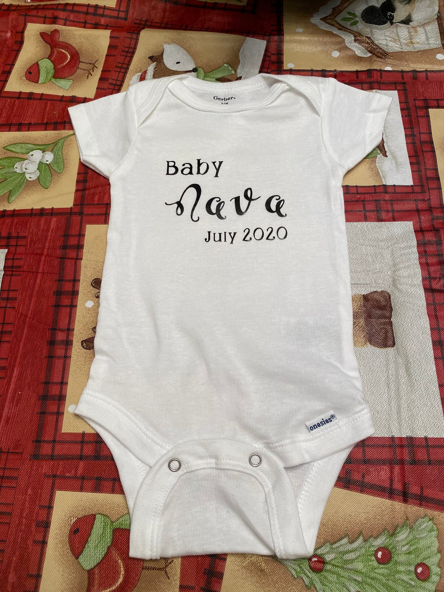 baby announcement bodysuit