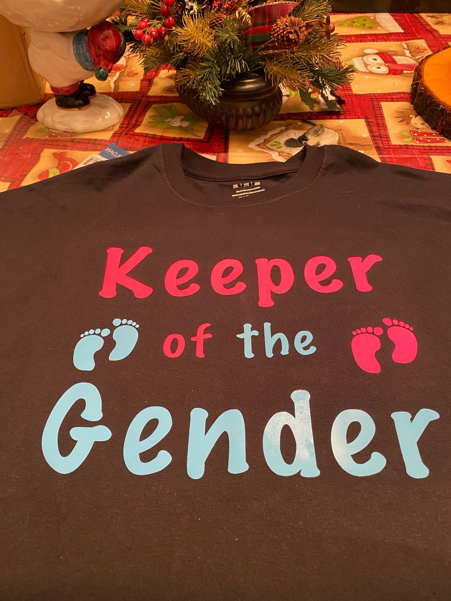 gender reveal keeper of the gender tshirt custom boy or girl