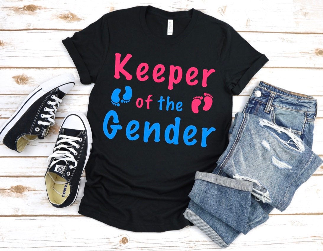 gender reveal keeper of the gender tshirt custom boy or girl