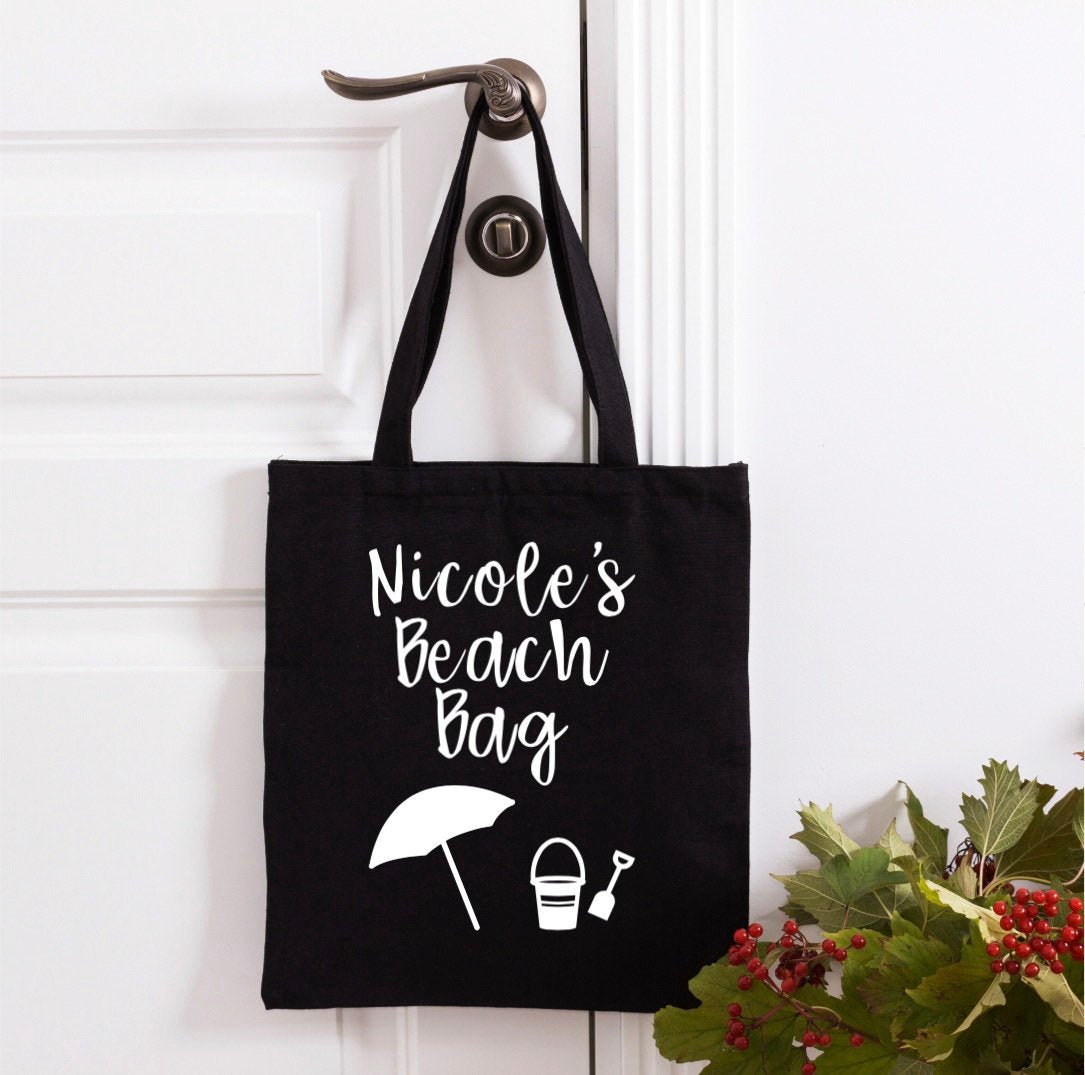 custom name beach bag tote